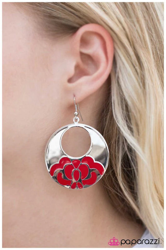 Paparazzi Earring ~ ISLE Survive - Red