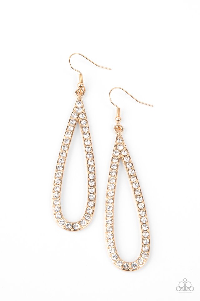 Glitzy Goals - Gold - Paparazzi Earring Image