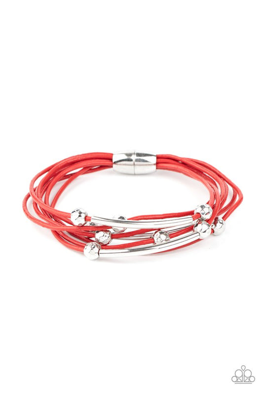 Magnetically Modern - Red - Paparazzi Bracelet Image