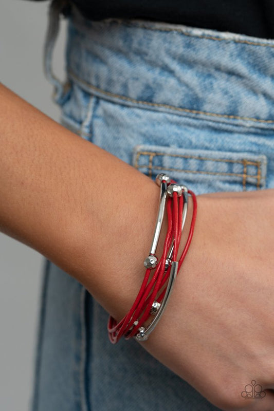 Magnetically Modern - Red - Paparazzi Bracelet Image