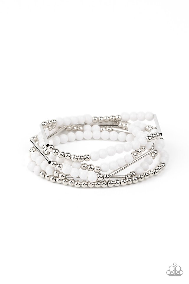 BEAD Between The Lines - White - Paparazzi Bracelet Image