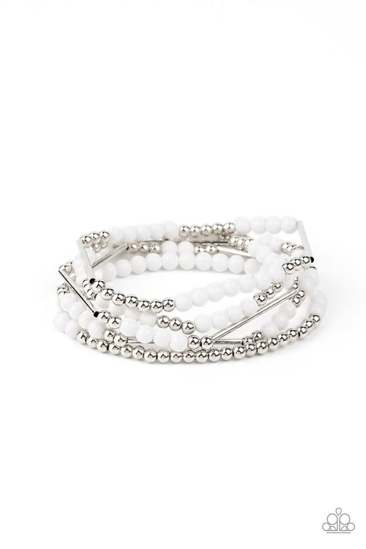 BEAD Between The Lines - White - Paparazzi Bracelet Image