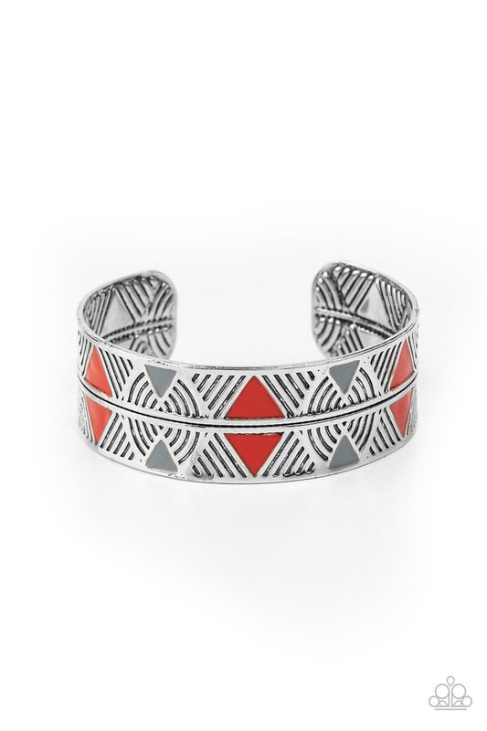 Hidden Glyphs - Red - Paparazzi Bracelet Image