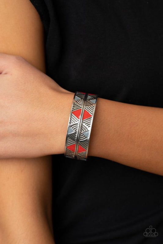 Hidden Glyphs - Red - Paparazzi Bracelet Image