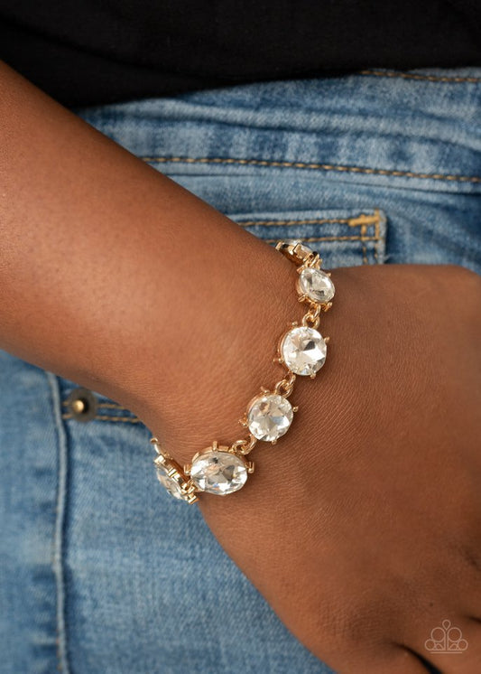 Cant Believe My ICE - Gold - Paparazzi Bracelet Image