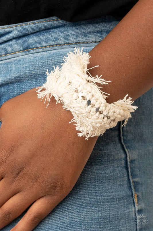 Homespun Hardware - White - Paparazzi Bracelet Image