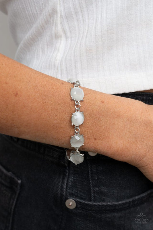 Ms. GLOW-It-All - White - Paparazzi Bracelet Image