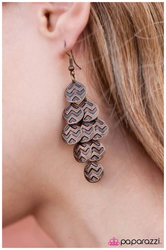 Paparazzi Earring ~ A Win-Win Situation - Copper