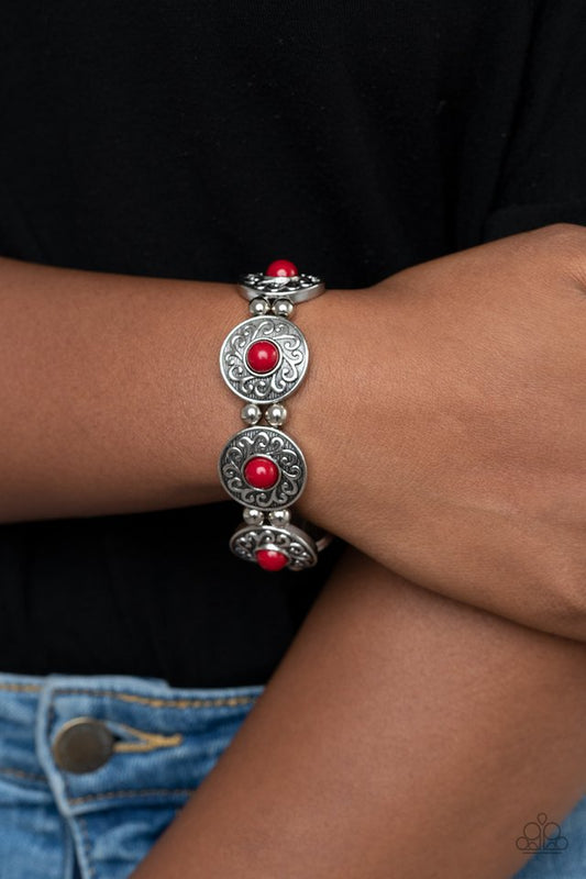 Flirty Finery - Red - Paparazzi Bracelet Image