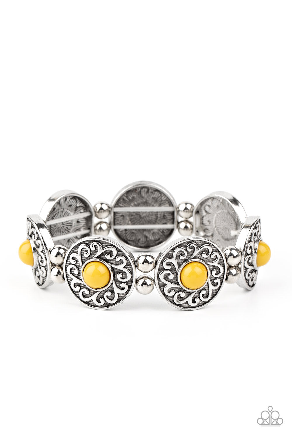 Pulsera Paparazzi ~ Flirty Finery - Amarillo