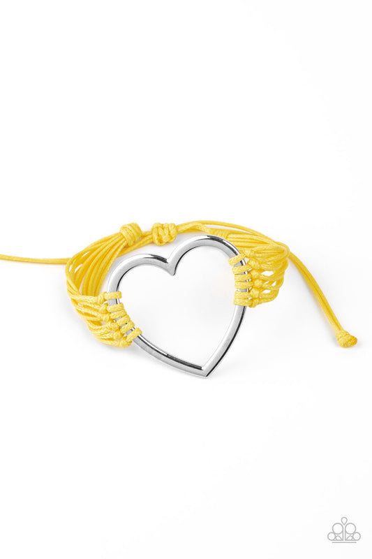 Paparazzi Bracelet ~ Playing With My HEARTSTRINGS - Yellow
