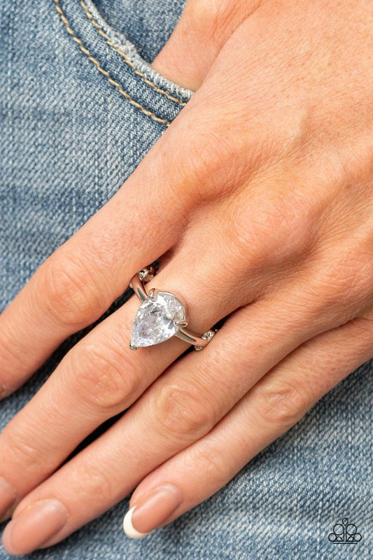 Vintage Engagement - White - Paparazzi Ring Image