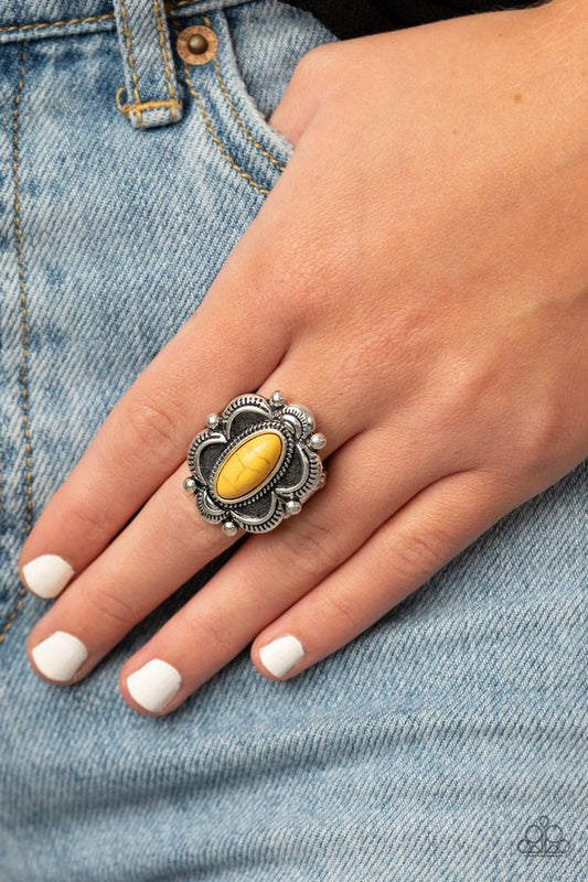 Sage Garden - Yellow - Paparazzi Ring Image