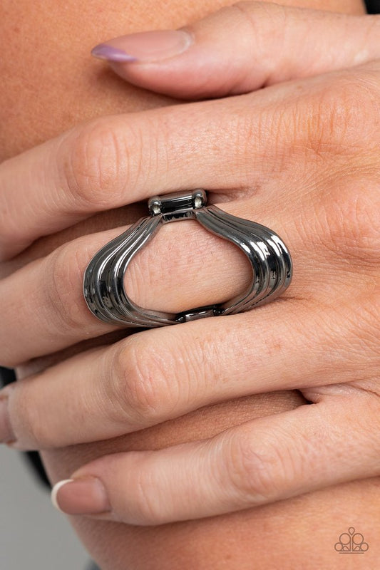 Keep An Open Mind - Black - Paparazzi Ring Image