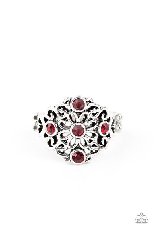 One DAISY At A Time - Red - Paparazzi Ring Image