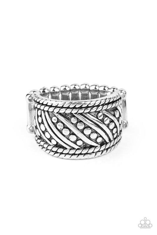 Slanted Shimmer - Silver - Paparazzi Ring Image