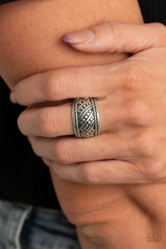 Slanted Shimmer - Silver - Paparazzi Ring Image