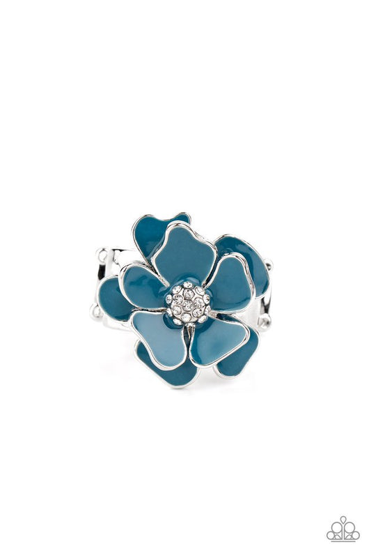 Hibiscus Holiday - Blue - Paparazzi Ring Image