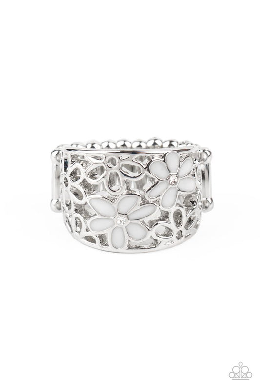 Clear as DAISY - White - Paparazzi Ring Image