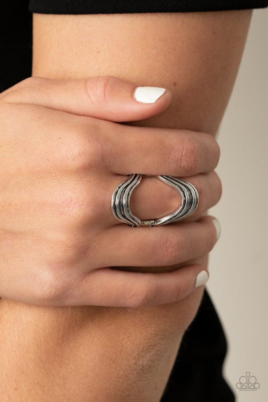 Keep An Open Mind - Silver - Paparazzi Ring Image