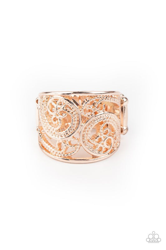 Turning The Tides - Rose Gold - Paparazzi Ring Image