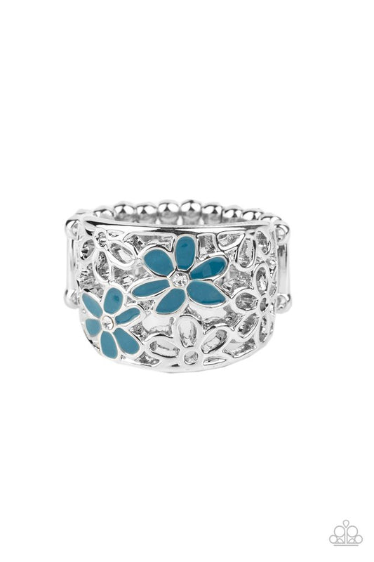 Clear as DAISY - Blue - Paparazzi Ring Image