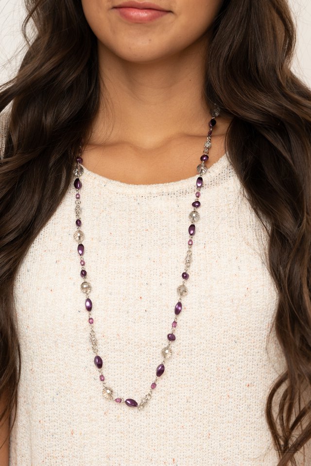 Twinkling Treasures - Purple - Paparazzi Necklace Image