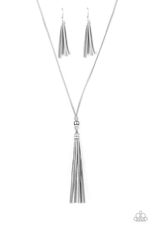 Hold My Tassel - Silver - Paparazzi Necklace Image