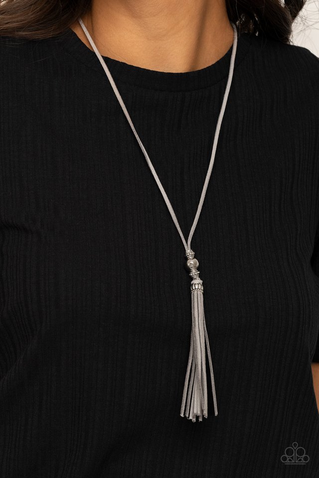 Hold My Tassel - Silver - Paparazzi Necklace Image