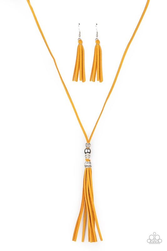 Hold My Tassel - Yellow - Paparazzi Necklace Image