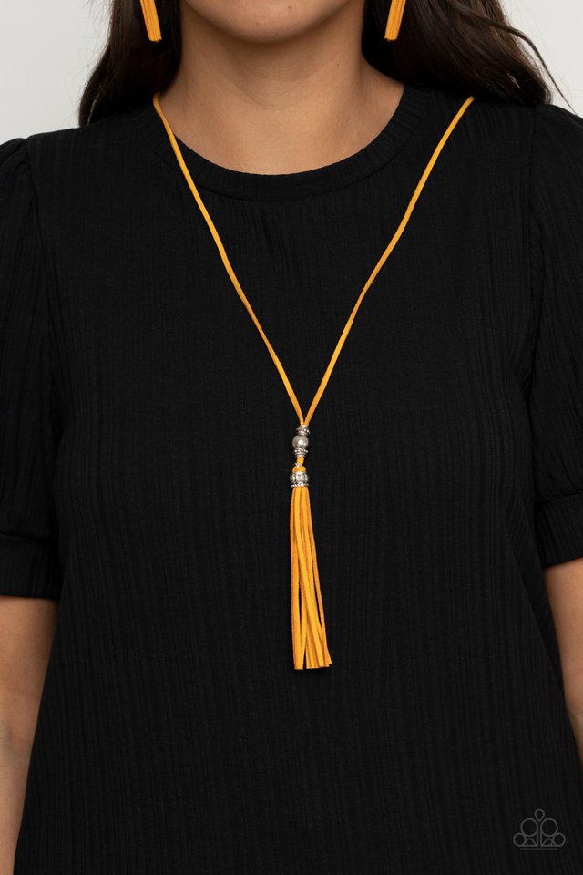 Hold My Tassel - Yellow - Paparazzi Necklace Image