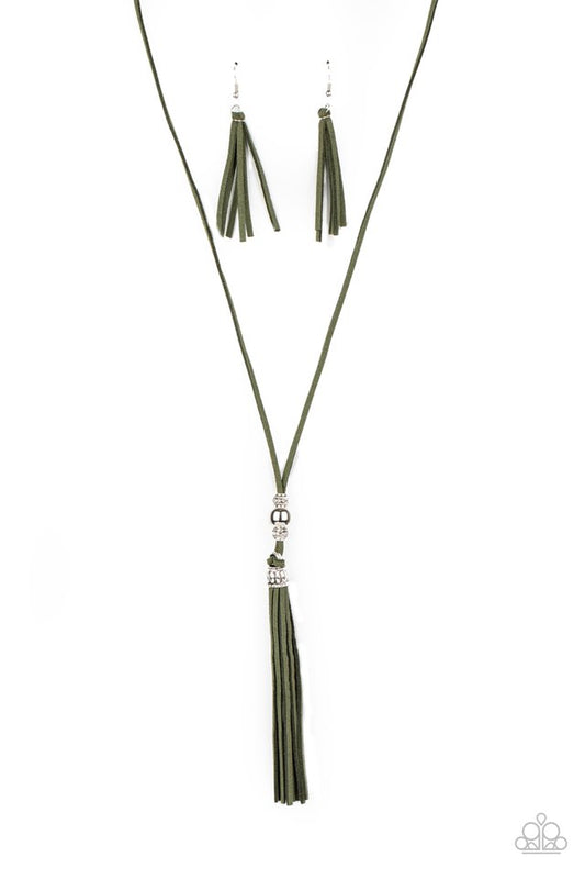 Hold My Tassel - Green - Paparazzi Necklace Image