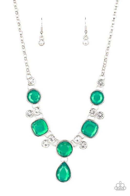 Crystal Cosmos - Green - Paparazzi Necklace Image