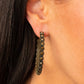 Rhinestone Studded Sass - Brass - Paparazzi Earring Image