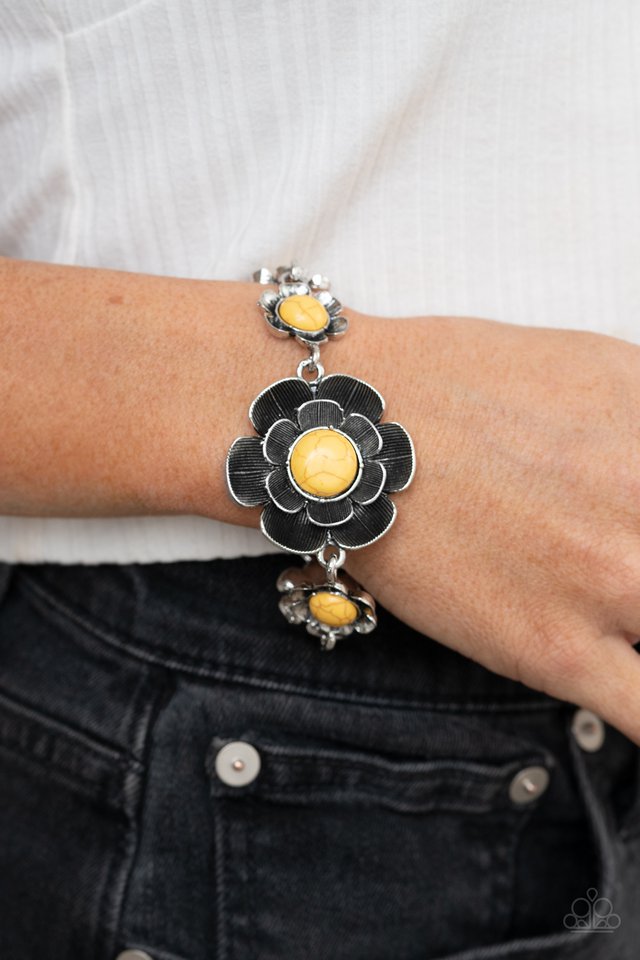 Badlands Blossom - Yellow - Paparazzi Bracelet Image