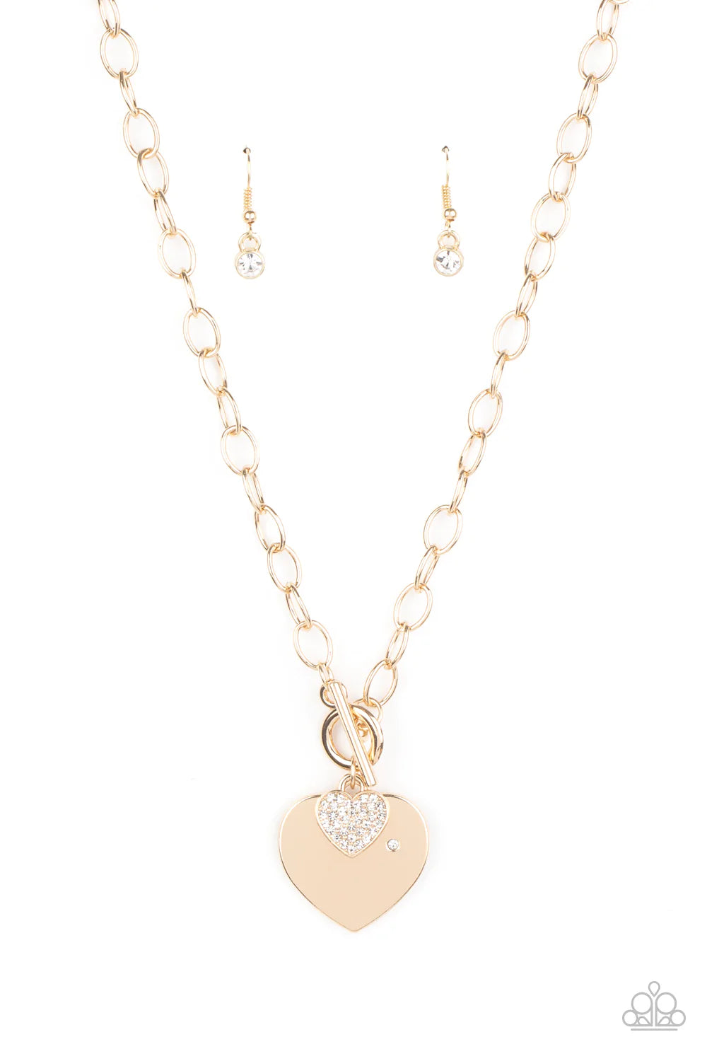 Paparazzi Necklace ~ Heart-Stopping Sparkle - Gold