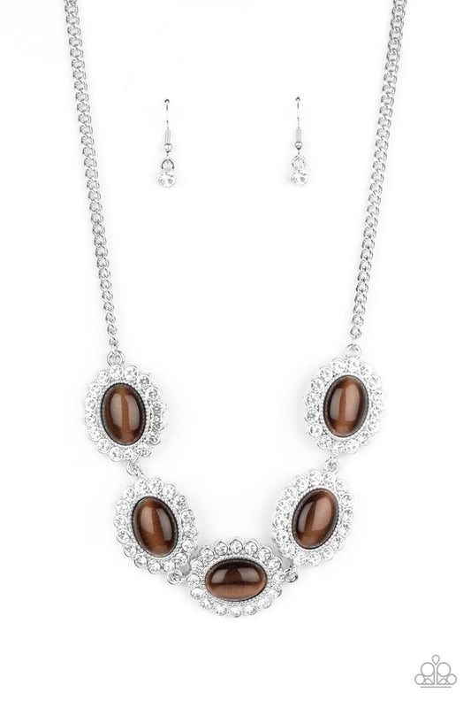 A DIVA-ttitude Adjustment - Brown - Paparazzi Necklace Image