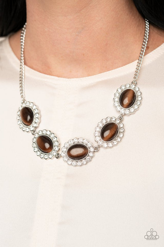 A DIVA-ttitude Adjustment - Brown - Paparazzi Necklace Image