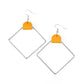 Friends of a LEATHER - Yellow - Paparazzi Earring Image