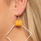 Friends of a LEATHER - Yellow - Paparazzi Earring Image