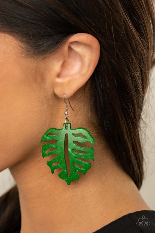 Shake Your PALMS PALMS - Green - Paparazzi Earring Image