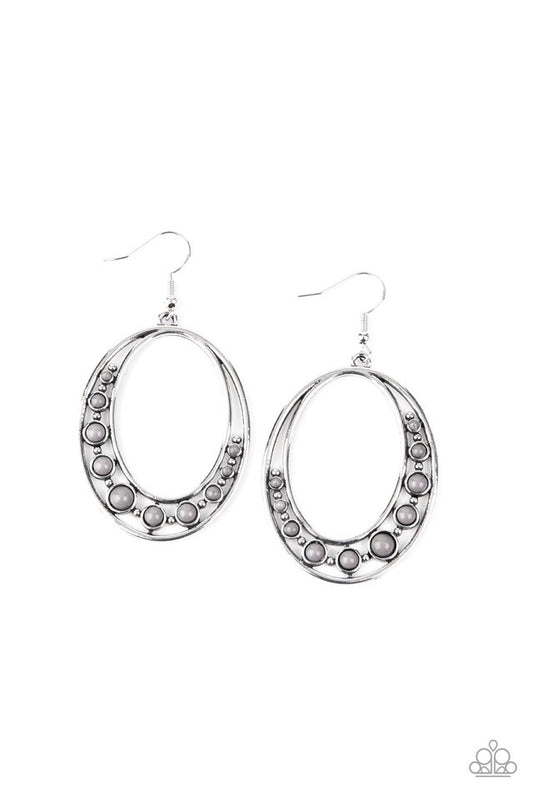 Crescent Cove - Silver - Paparazzi Earring Image