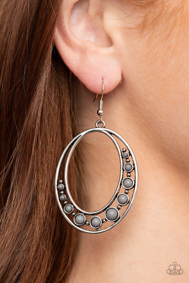 Crescent Cove - Silver - Paparazzi Earring Image