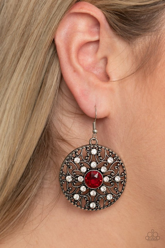 GLOW Your True Colors - Red - Paparazzi Earring Image