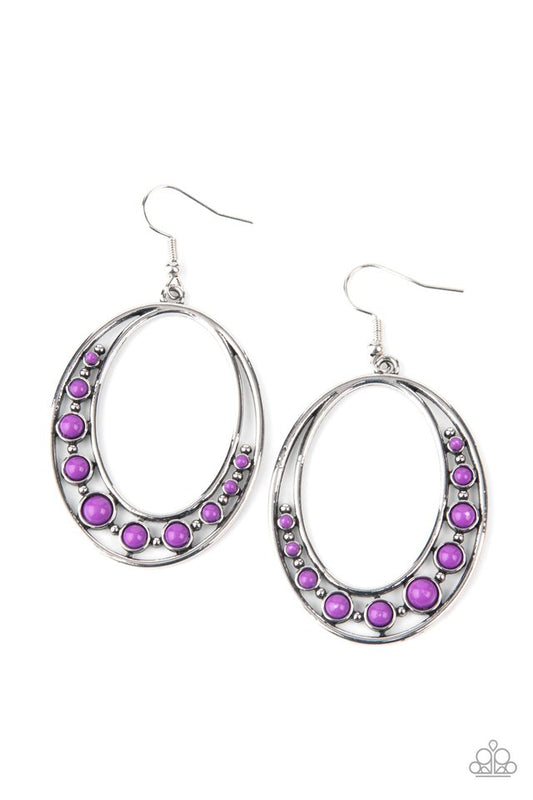 Crescent Cove - Purple - Paparazzi Earring Image