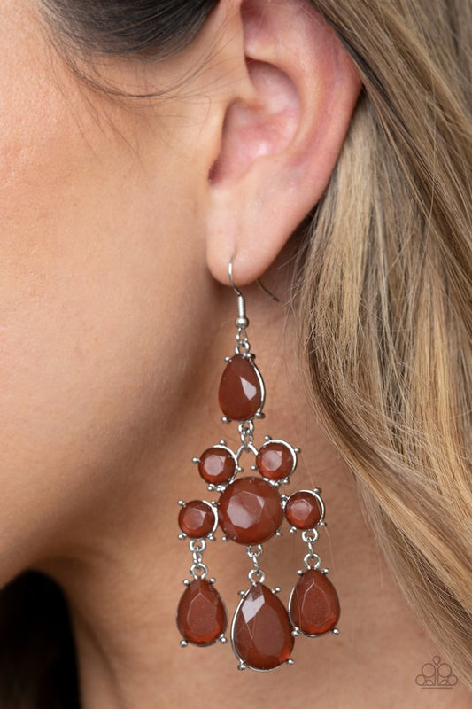 Afterglow Glamour - Brown - Paparazzi Earring Image