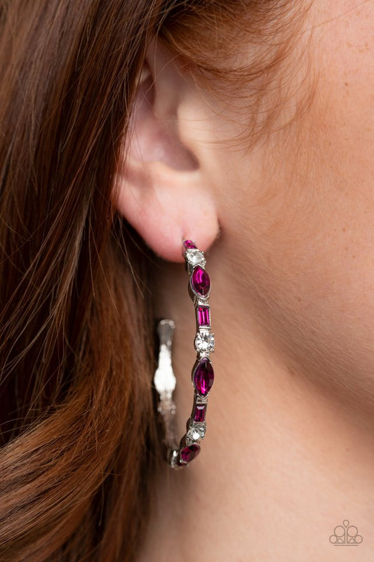 There Goes The Neighborhood - Pink - Paparazzi Earring Image