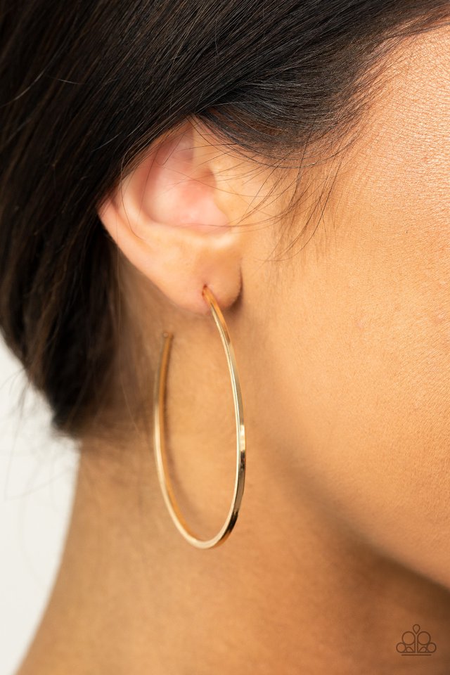 Cool Curves - Gold - Paparazzi Earring Image