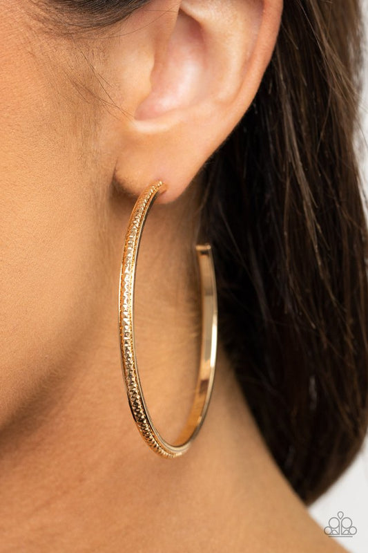 Sultry Shimmer - Gold - Paparazzi Earring Image