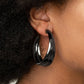 Colossal Curves - Black - Paparazzi Earring Image